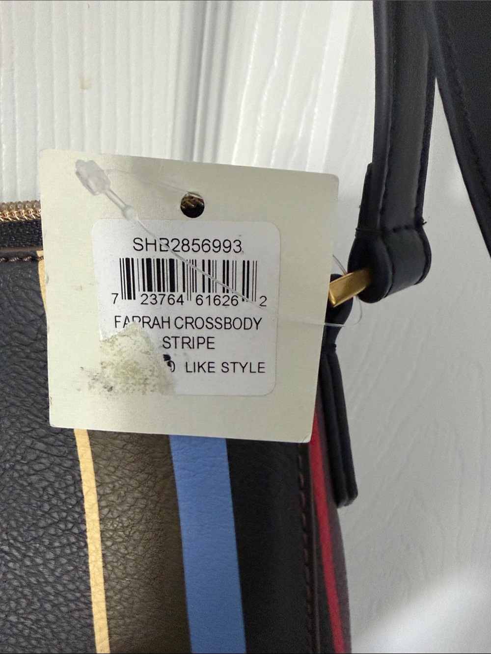 Fossil Black Crossbody Bag with Multicolor Vertical Stripes - Picture 2 of 6